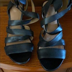 Clark’s Artisan wedge sandal in black